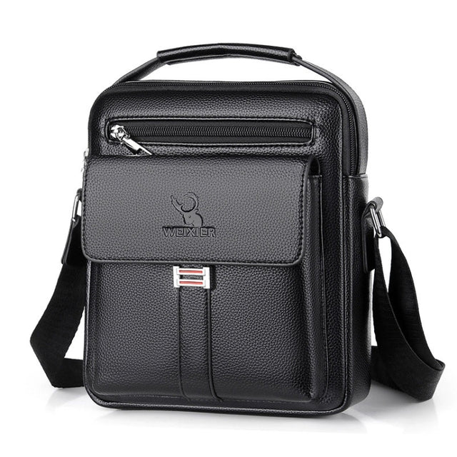 WEIXIER D244 Men Shoulder Bag Large Capacity Business Retro Messenger Bag(Black)