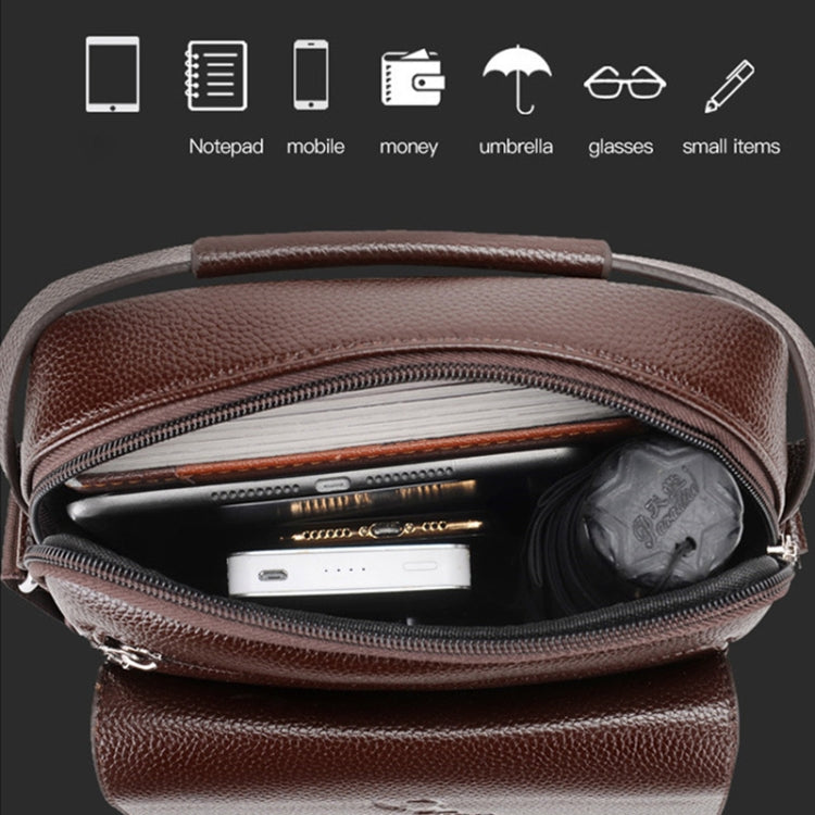 WEIXIER D244 Men Shoulder Bag Large Capacity Business Retro Messenger Bag(Black) - free shipping - PMC Jewellery - Order now!