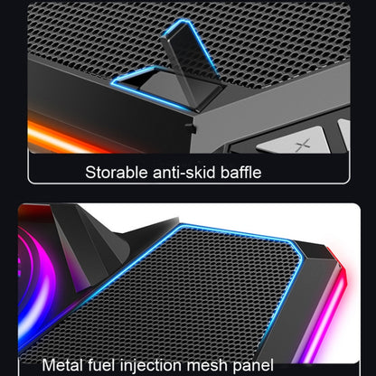CoolCold  Five Fans 2 USB Ports Laptop Cooler Gaming Notebook Cool Stand,Version: Touch Symphony Blue - free shipping - PMC Jewellery - Order now!