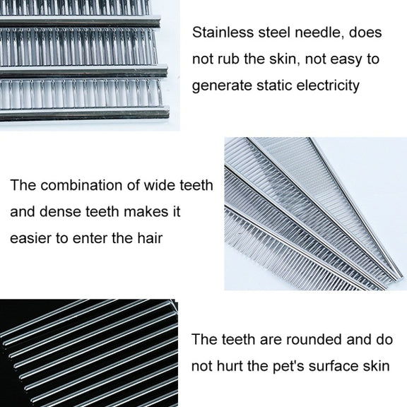 Stainless Steel Pet Comb Pet Hair Comb, Specification: XL