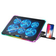 ICE COOREL K15 6-Fans Adjustable LCD Screen Laptop Stand Radiator With RGB Atmosphere Light(Black) - Cooling Pads by ICE COOREL | Online Shopping South Africa | PMC TechLife | Buy Now Pay Later Mobicred