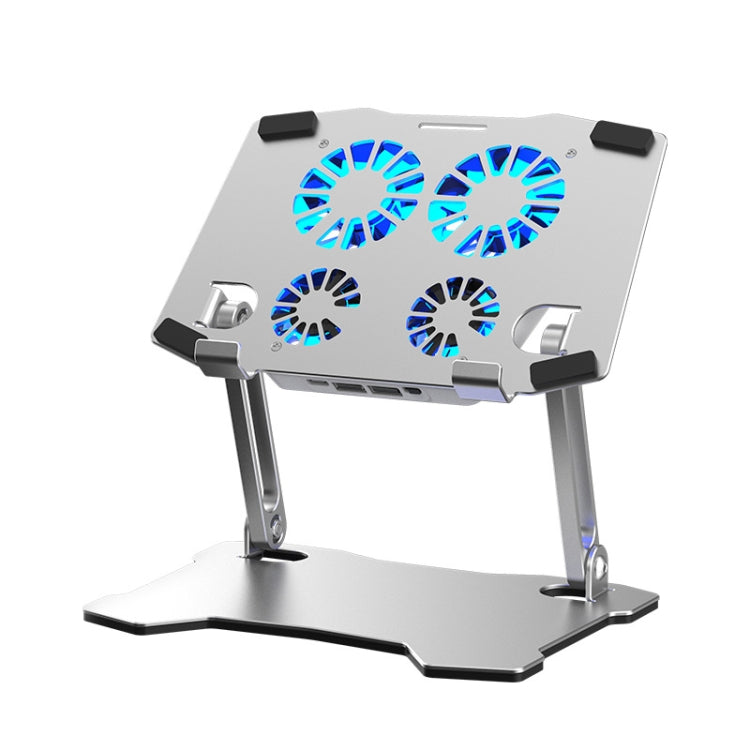 X16 Tablet PC Holder Aluminum Alloy Laptop Radiator with 4 Fans - Laptop Stand by PMC Jewellery | Online Shopping South Africa | PMC Jewellery | Buy Now Pay Later Mobicred