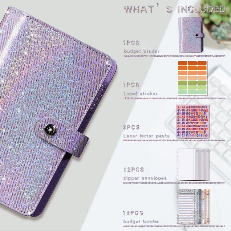 A6 Gypsophila Loose-leaf Bookkeeping Notebook Cash Budget Hand Book(Silver White) - Notebooks by PMC TechLife | Online Shopping South Africa | PMC TechLife