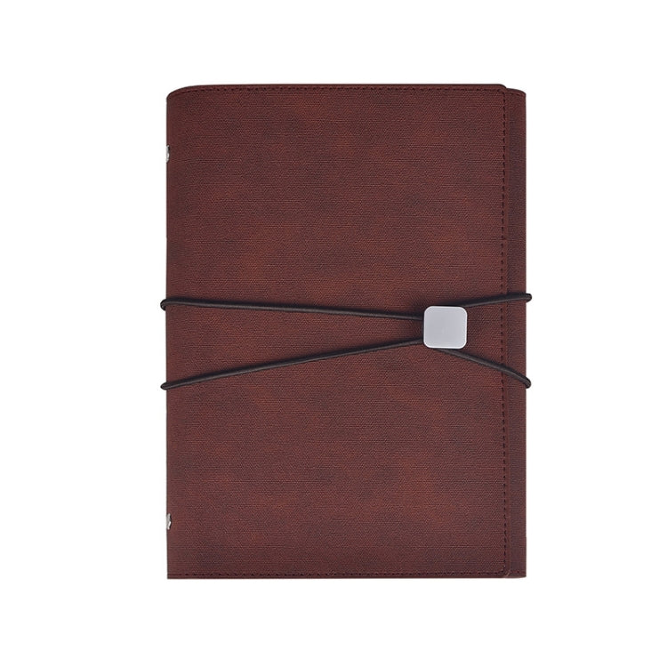 A5 Business Loose-leaf Notebook Office Stationery Leather PU Notepad(Red Brown) - Notebooks by PMc TechLife | Online Shopping South Africa | PMc TechLife | Buy Now Pay Later Mobicred