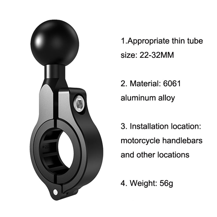 R3 Motorcycle Scooter Mobile Phone Bracket 1 Inch Ball Head Handlebar Fixed Base - Holder by PMC Jewellery | Online Shopping South Africa | PMC Jewellery | Buy Now Pay Later Mobicred