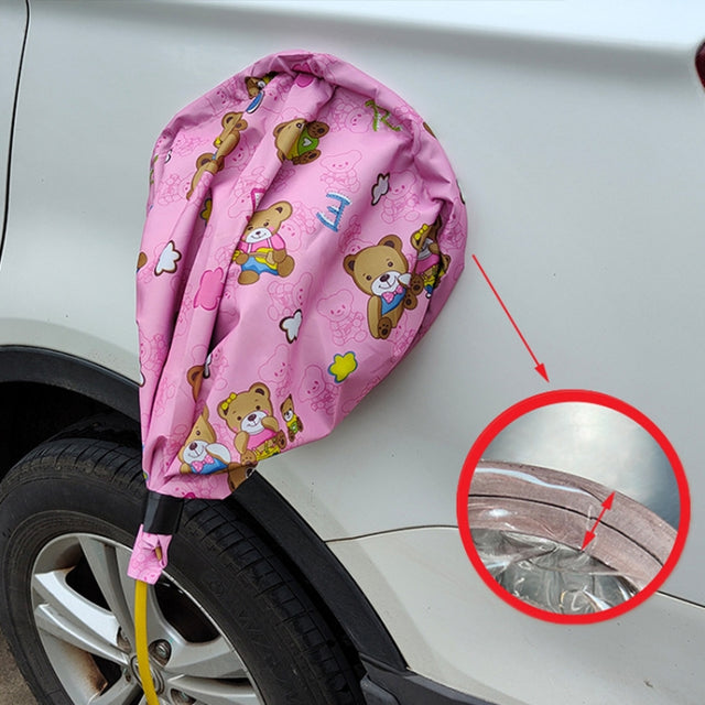 New Energy Vehicle Charging Port Water-resistant Protective Cover, Color: Bear Pink