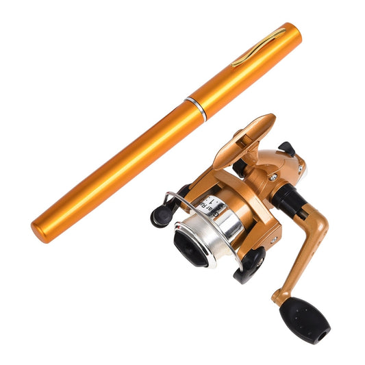 LEO Pen Type Fishing Rod & Spinning Wheel Fishing Reel Portable Pocket Fishing Gear(H8022G Gold) - Fishing Rods & Accessories by LEO | Online Shopping South Africa | PMC Jewellery | Buy Now Pay Later Mobicred