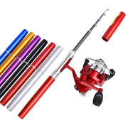 LEO Pen Type Fishing Rod & Spinning Wheel Fishing Reel Portable Pocket Fishing Gear(H8022G Gold)