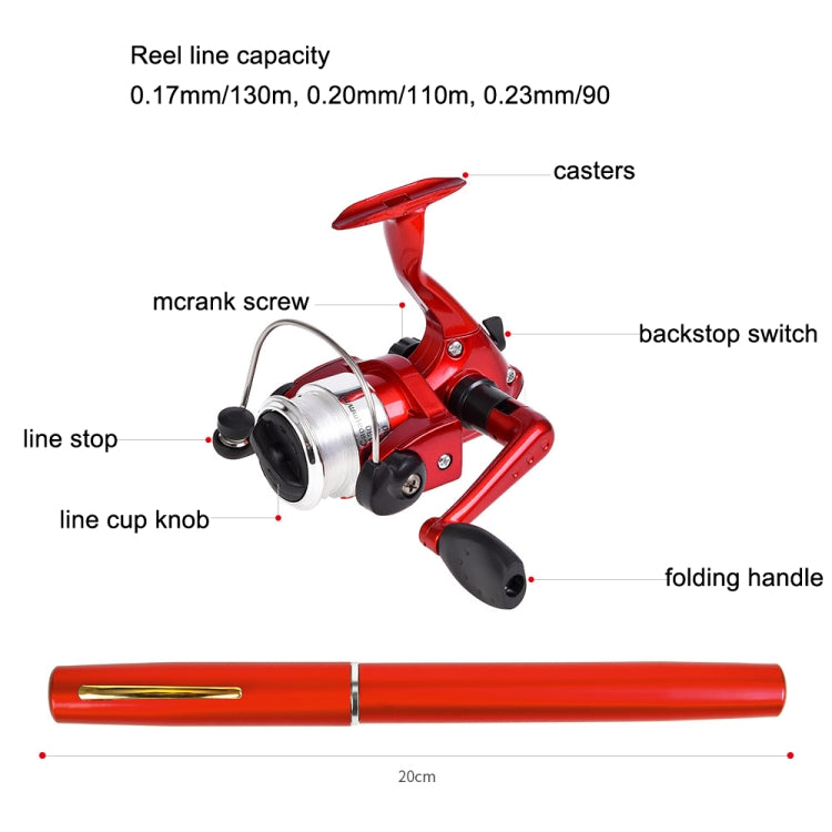 LEO Pen Type Fishing Rod & Spinning Wheel Fishing Reel Portable Pocket Fishing Gear(H8022PU Purple) - free shipping - PMC TechLife - Order now!