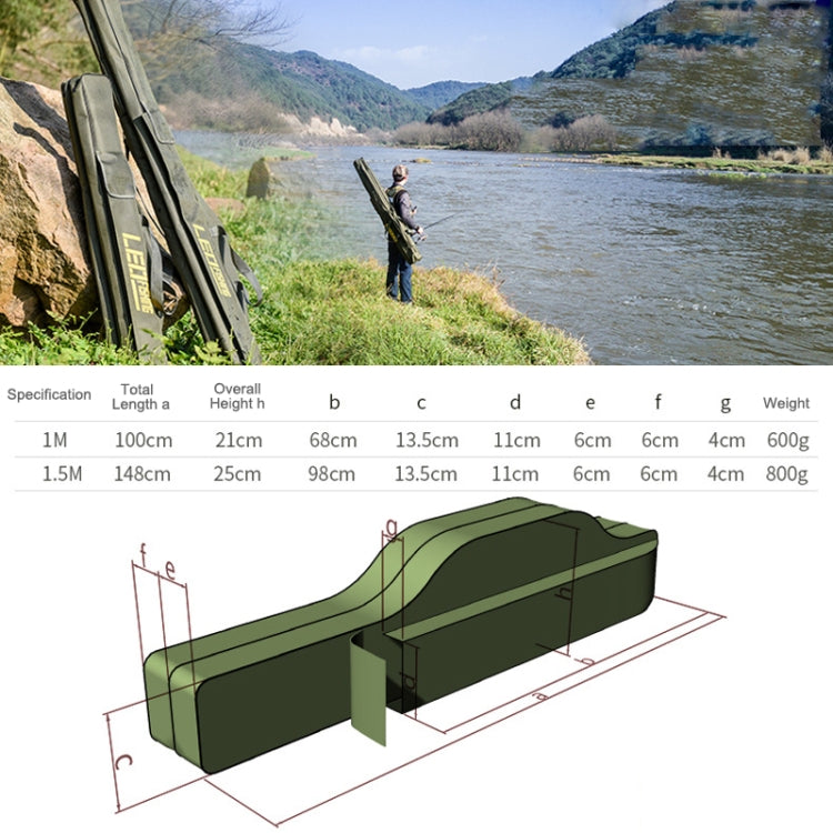 LEO 27746 Folding Fishing Rod Bag Long Fishing Gear Soft Bag, Length: 1m Black - Storage Boxes & Storage Bags by LEO | Online Shopping South Africa | PMC Jewellery | Buy Now Pay Later Mobicred