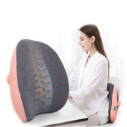 Office Memory Foam Waist Support Cushion Waist Support Pillow(Lotus Pink)