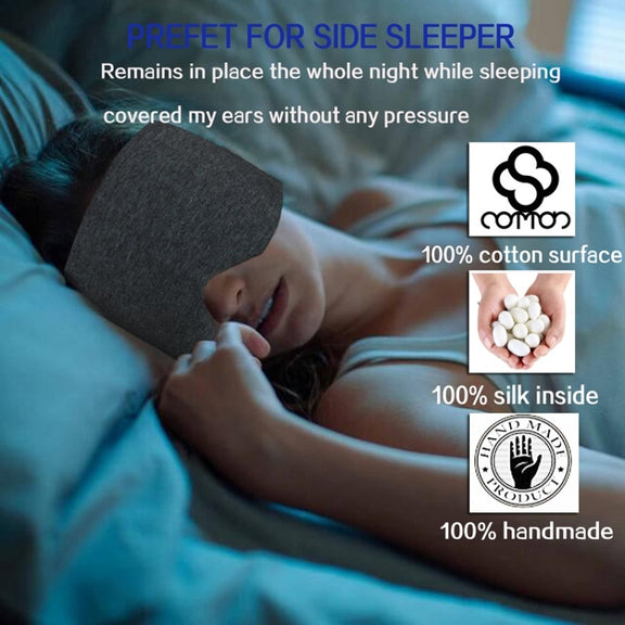 Oversized Cotton Breathable Blackout Sleep Eye Mask(Gray)
