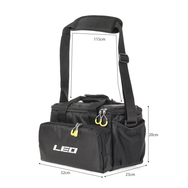 LEO 28048 Thickening Square Road Sub Bag Bait Wheel Fishing Gear Bag(Black) - free shipping - PMC Jewellery - Order now!