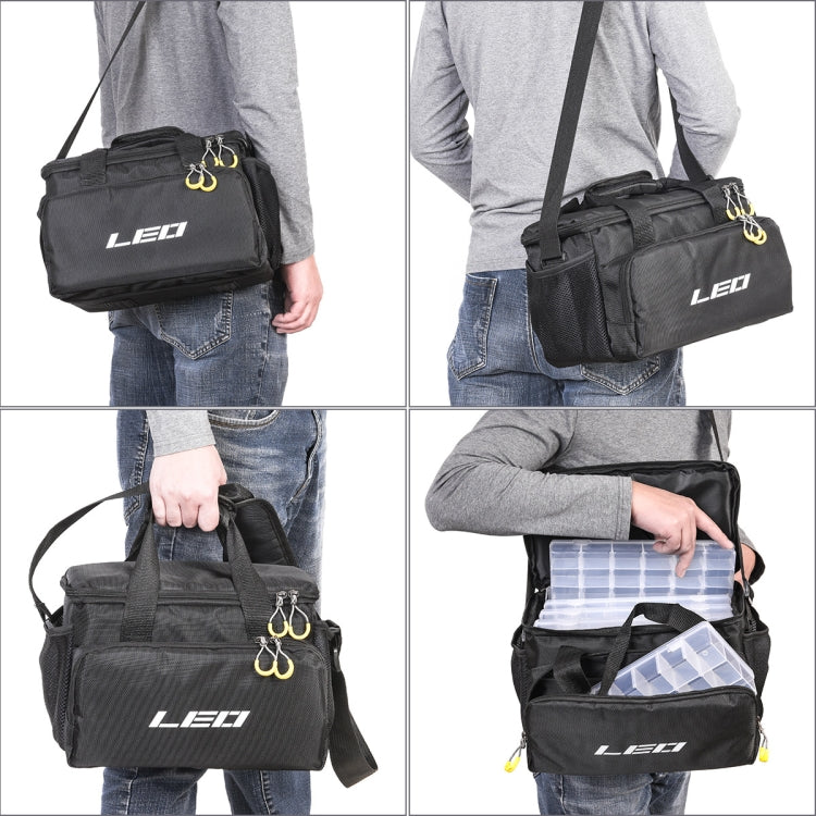 LEO 28048 Thickening Square Road Sub Bag Bait Wheel Fishing Gear Bag(Black) - free shipping - PMC Jewellery - Order now!