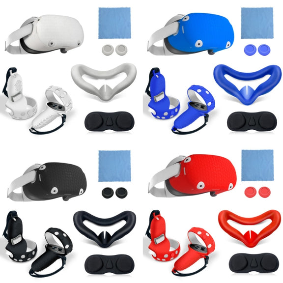 6 PCS/Set For Meta Quest Silicone All-Inclusive Console Controller Cover(Black)