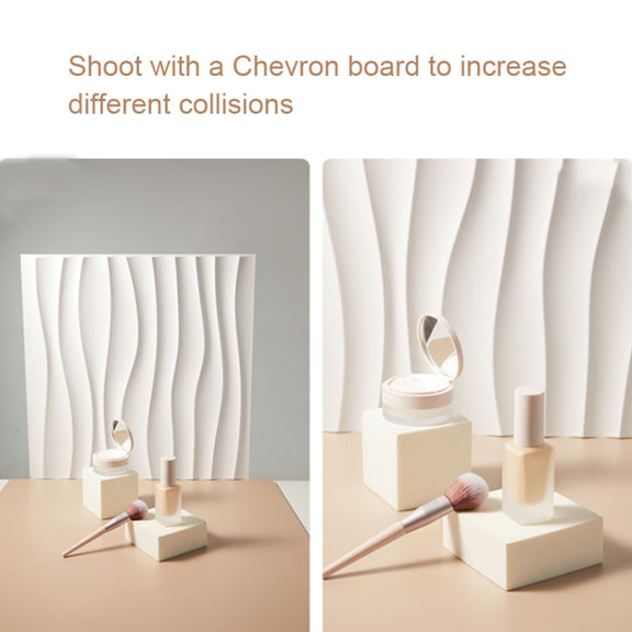 PVC Material Stereo 3D Shooting Background Board Photo Props,50 X 50cm(D105 Ripple White)
