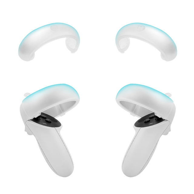 1 Pair  Controller Grip Anti-collision Silicone Ring for Meta Quest 2(Transparent)
