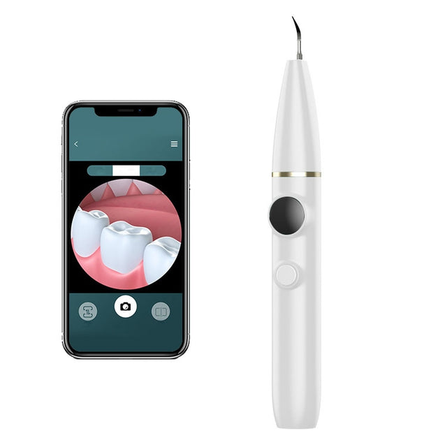 Tartar and Calculus Remover Oral Cleaning Ultrasonic Scaler Electric Visual Scaler(White)