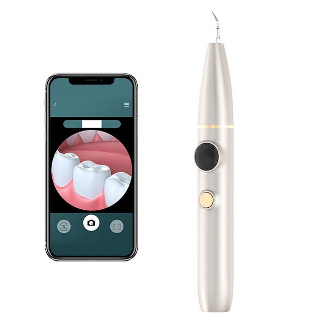 Tartar and Calculus Remover Oral Cleaning Ultrasonic Scaler Electric Visual Scaler(Champagne)