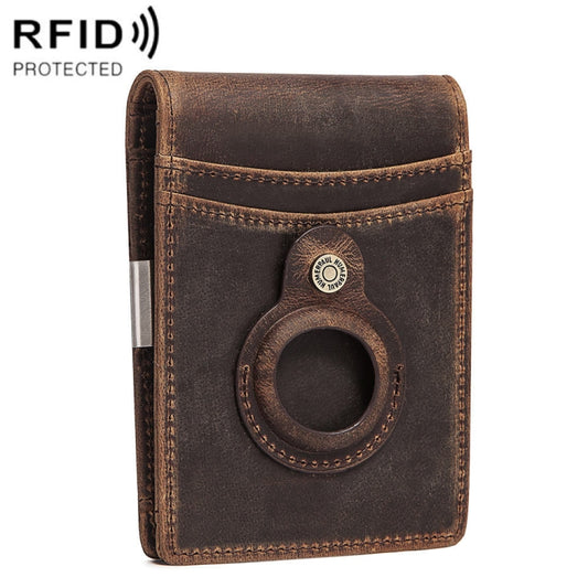 HUMERPAUL BP993 RFID Anti-Theft Brush Pocket Card Bag Suitable For AirTag(Dark Brown) - free shipping - PMC Jewellery - Order now!