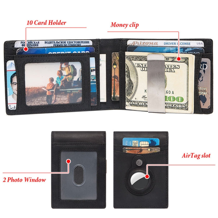 HUMERPAUL BP993 RFID Anti-Theft Brush Pocket Card Bag Suitable For AirTag(Dark Brown) - free shipping - PMC TechLife - Order now!
