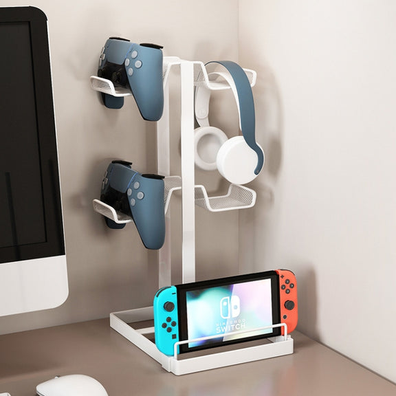 Desktop Headset Gamepad Game Console Storage Bracket(White)