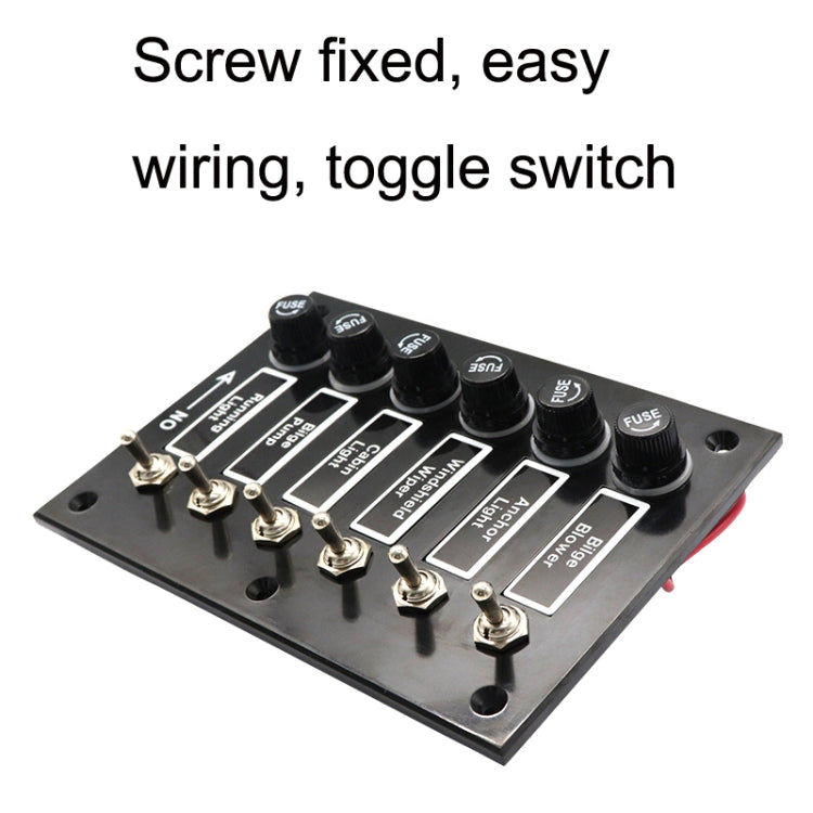 6 Groups Shake Switch AOS3045 Switch Panel Marine Retrofit Each With Independent Fuse Protection - Car Switches by PMC TechLife | Online Shopping South Africa | PMC TechLife | Buy Now Pay Later Mobicred