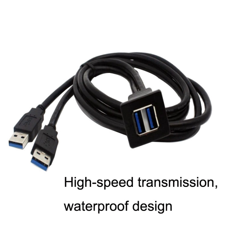 RF-56 Dual-port USB3.0 Waterproof Cable Car Dashboard Audio Extension Line, Cable Length: 1m - DIY Cables by PMC TechLife | Online Shopping South Africa | PMC TechLife