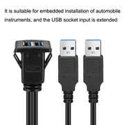 RF-56 Dual-port USB3.0 Water-resistant Cable Car Dashboard Audio Extension Line, Cable Length: 1m