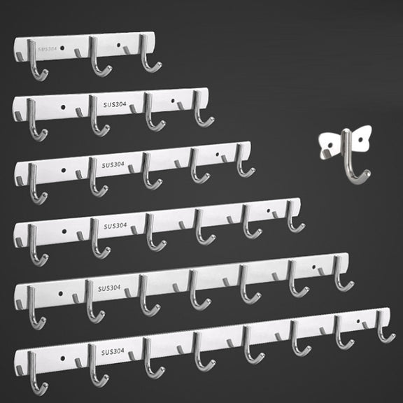 304 Stainless Steel No Punching Door Rear Coat Hook, Specification: 3 Hooks