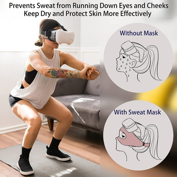 VR Glasses Head-mounted Breathable Sweat-proof Eye Mask(Black Gray)