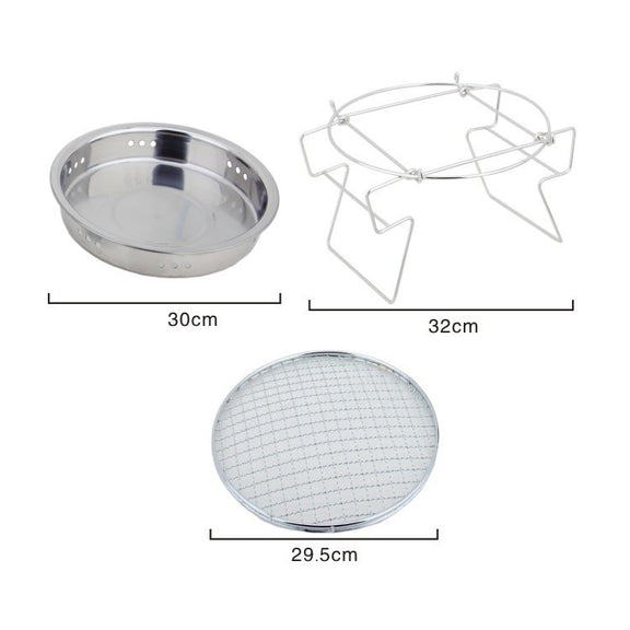 RG_011 Outdoor Round Folding Stainless Steel Barbecue Grill, Size: 30 x 19.5cm