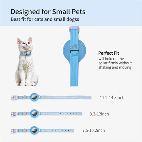 For Airtag Tracker Protective Cover Pet PU Collar, Specification: M(Purple)