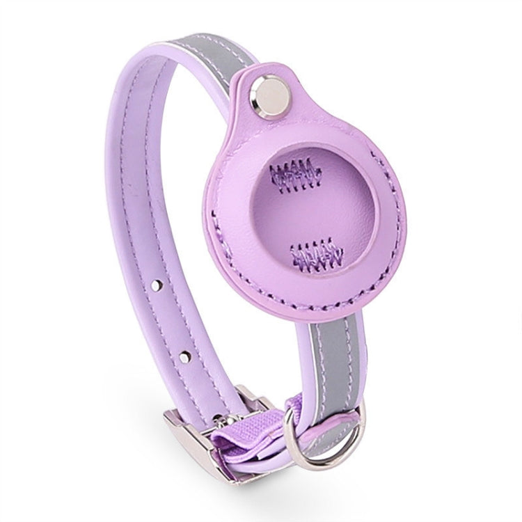 For Airtag Tracker Protective Cover Pet PU Collar, Specification: M(Purple) - Pet Series by PMC TechLife | Online Shopping South Africa | PMC TechLife