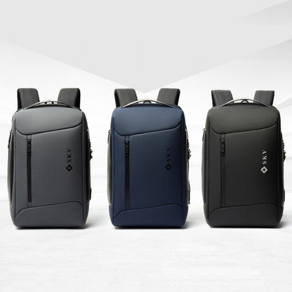 SKV B20430 Men Large Capacity Commute Computer Bag Business Casual Backpack(Blue) - free shipping - PMC Jewellery - Order now!