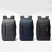 SKV B20430 Men Large Capacity Commute Computer Bag Business Casual Backpack(Blue)