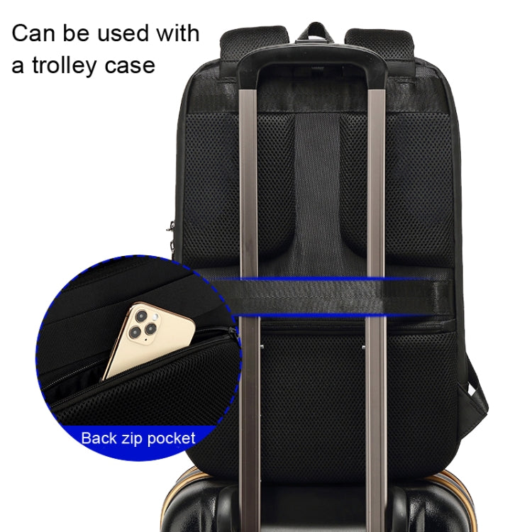 SKV B20430 Men Large Capacity Commute Computer Bag Business Casual Backpack(Blue)