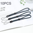 10 PCS Adjustable Mobile Phone Lanyard Short Type Lanyard Wrist Anti-lost Lanyard(Jacquard Blue) - Lanyards & Wrist Straps by PMC TechLife | Online Shopping South Africa | PMC TechLife