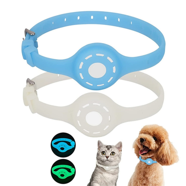 Pet Luminous Collar Locator Cover for Airtag, Specification: L(Luminous Blue)
