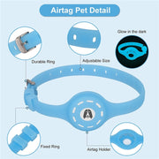 Pet Luminous Collar Locator Cover for Airtag, Specification: M(Luminous Blue)
