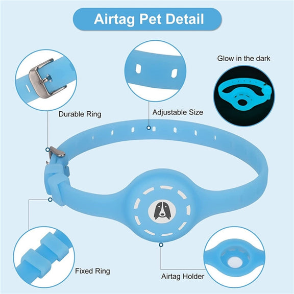 Pet Luminous Collar Locator Cover for Airtag, Specification: S(Luminous Blue)