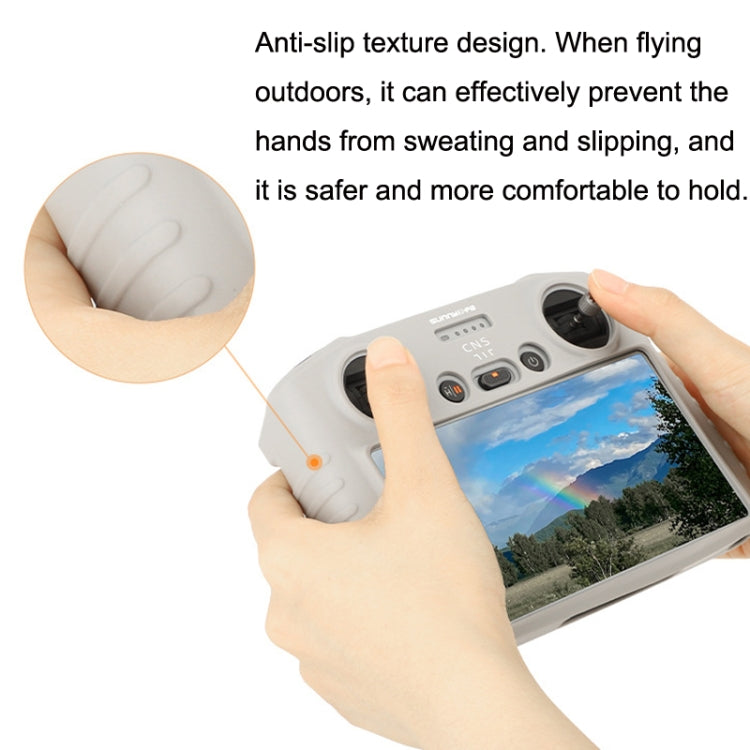 Sunnylife For DJI RC Remote Control Silicone Protective Case, Style: Without Hood (Black)
