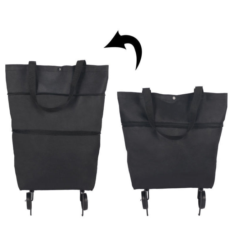 Portable Shopping Cart Foldable Tote With Wheels(Black) - Storage Bags by PMC TechLife | Online Shopping South Africa | PMC TechLife