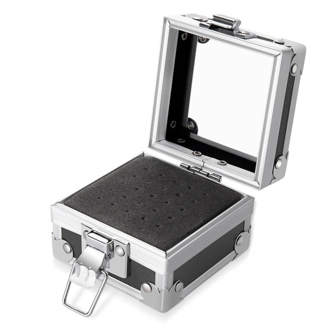 Nail Polishing Head 25 Holes Display Stand Dustproof Storage Box(Black)