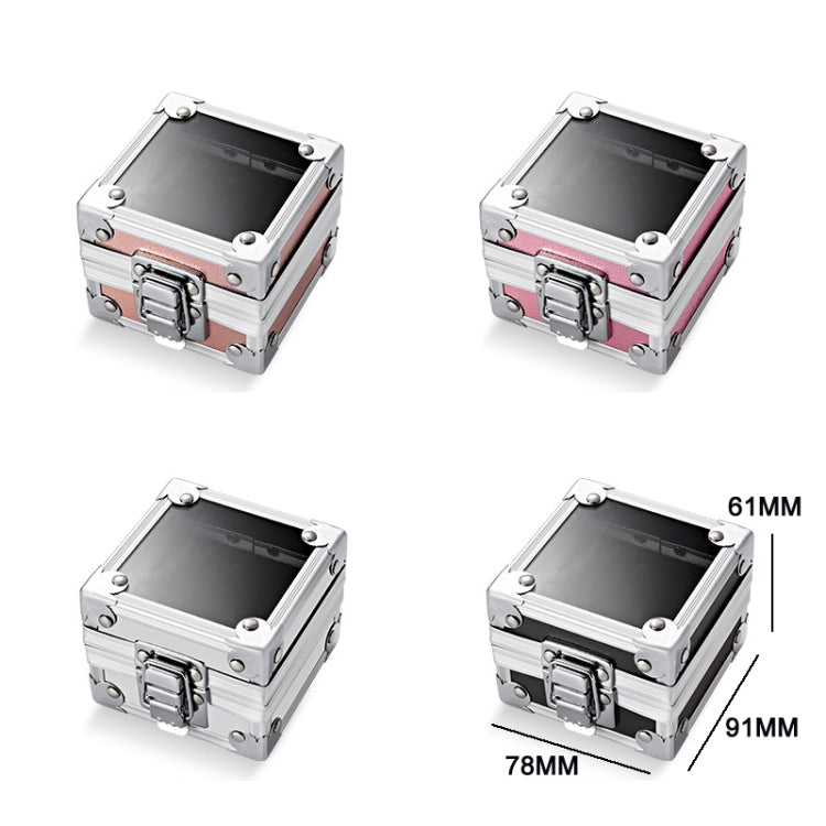 Nail Polishing Head 25 Holes Display Stand Dustproof Storage Box(Silver)