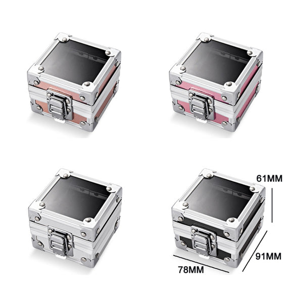 Nail Polishing Head 25 Holes Display Stand Dustproof Storage Box(Pink)
