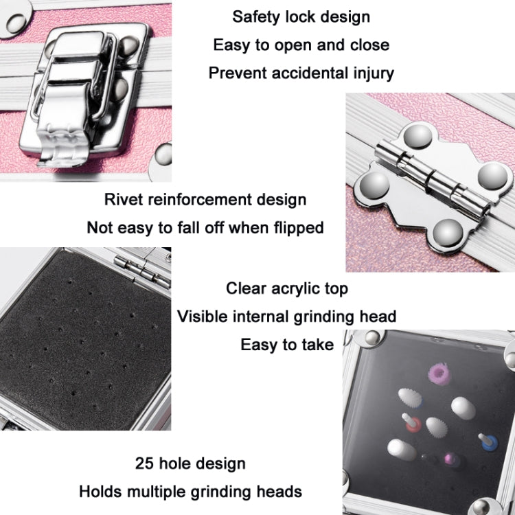Nail Polishing Head 25 Holes Display Stand Dustproof Storage Box(Aurora)