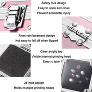 Nail Polishing Head 25 Holes Display Stand Dustproof Storage Box(Black)