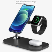 3 In 1 Magnetic Wireless Charger For iPhone12/13/14/15/16&iWatch&AirPods(Black)