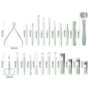 Stainless Steel Nail Clipper Nail Art Tool Set, Color: 12 PCS/Set (Green)